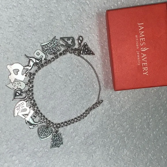James Avery bracelet w/charms lightly used James Avery Charm Bracelet Sterling Silver 925 With 3 Avery  main image 4